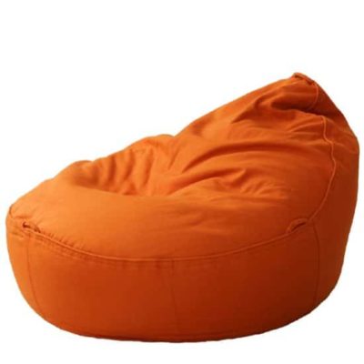 orthopädisches Hundebett für kleine Hunde mit Dinkelfüllung Canvas Baumwolle orange eiförmig